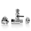 Frizzlife 1/2" and 3/8" Brass Feed Water Adapter - 3/8" Comp with 1/2" Converter Fitting and 1/4 inch OD Compression Angle Stop Valve Adapter for Reverse Osmosis Water Filters, Coffee Brewers