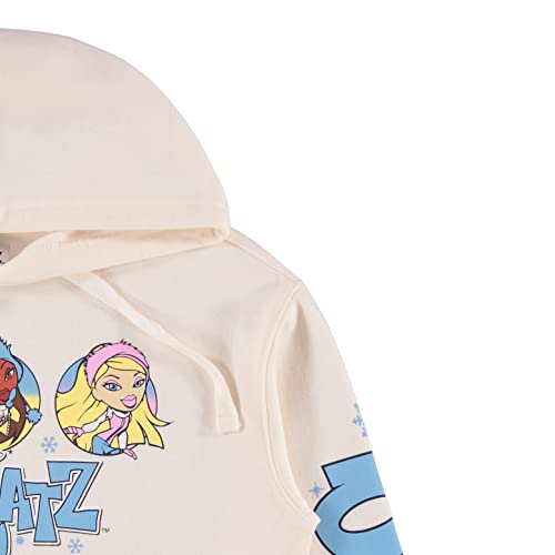 Bratz Ladies Dolls Hoodie Sweatshirt - Yasmin, Cloe, Jade, And Sasha 1990'S Vintage Throwback Hoodie Sweatshirt (Ivory, Large) #TOP3