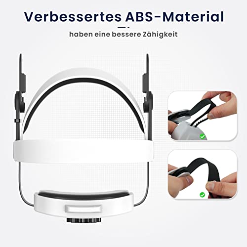 Oculus Quest2 VR Brille, 5200mAh Mobiles Power-Anpassungs Headset VR,Schnelles Aufladen Und Verstellbares Kopfband für Filme und Spiele vr Glasses (Schwarz) - Image 5