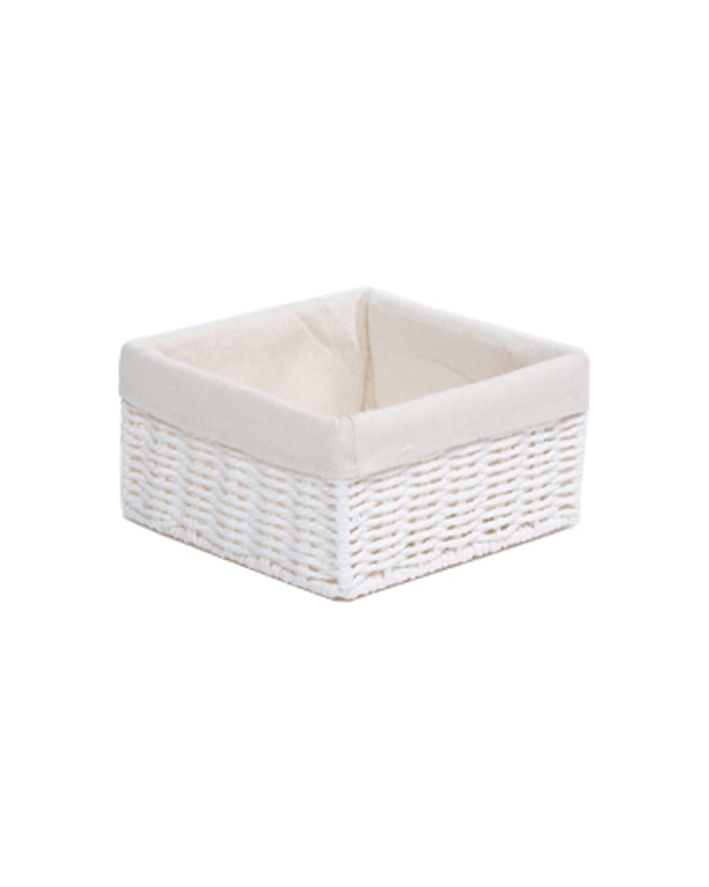 HomesmithsStorage Basket White with Liner 20 x 20 x 10 cm