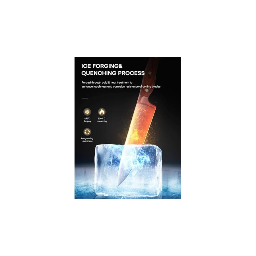 Knife-Set-with-Block-16-Pcs-Stainless-Steel-Kitchen-Knife-Set-with-Sharpener-Wooden-Block-Knife-Block-Set-with-Wood-Handle-Chef-Santoku-Bread-Utility-Paring-Carving-Fork-Knife-Brown Knife Set with Block, 16 Pcs Stainless Steel Kitchen Knife Set with Sharpener & Wooden Block, Knife Block Set with Wood Handle, Chef, Santoku, Bread, Utility, Paring & Carving Fork Knife, Brown