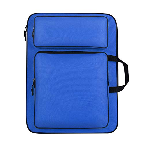 Image of haozaikeji A3 Artist Portfolio Carry Case Bag Portable Waterproof Canvas Shoulder Bag Painting Pad Backpack for Sketching Painting Art Supplies with Shoulder Straps & Carry Handle