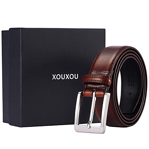 Image of XOUXOU Men's Casual Leather Jeans Belts Classic Work Business Dress Belt with Prong Buckle for Men