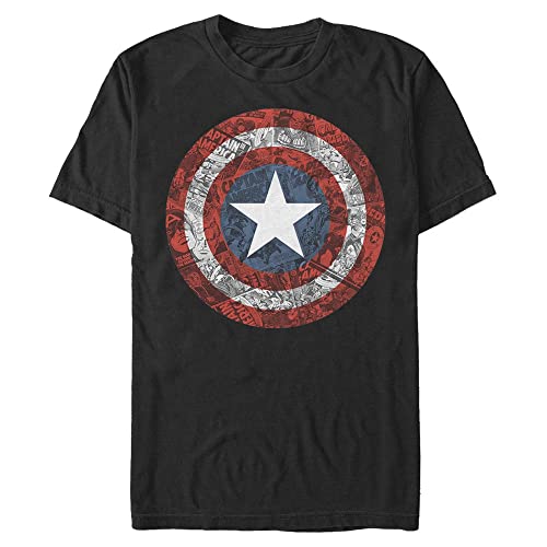 T-shirt Marvel grande taille 4XL noir avec logo classique vintage de bande dessinée pour homme