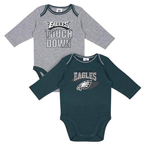 Image of Gerber NFL unisex-baby Nfl Team 2 Pack Long Sleeve Onesie Bodysuit