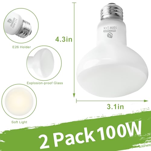 Image of Reptile Heat Lamp Bulbs, Simulate Natural Sunlight Heat Light Bulb, 4 Pack 100W Amphibian Terrarium Basking Spot Lamp for Reptile, Bearded Dragon, Lizard, Turtle, Snake
