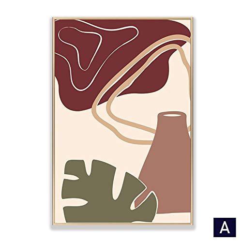 Impression moderne sur toile salon triptyque abstrait feuille