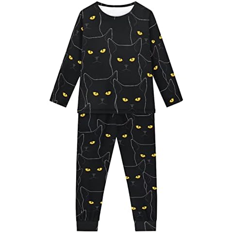 Coloranimal Black Cat Children Pajamas Set Cover