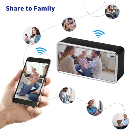 WiFi Hidden Camera Clock, Full HD 4K Spy Camera Clock with Video, Mini Wireless Nanny Cam with Clear Night Vision, Motion Detection, Small Surveillance Security Camera Clock for Indoor Home Security
