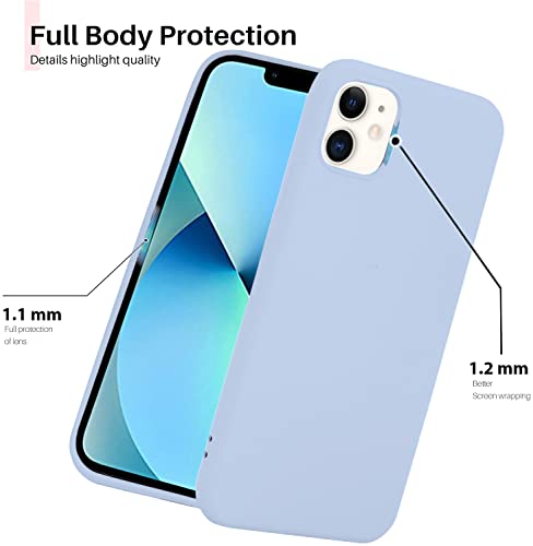 Image of DIZORO Microfiber Candy Case Compatible for iPhone 11 6.1 inches, Shockproof Slim Back Cover Liquid Silicone Case (Siera Blue)