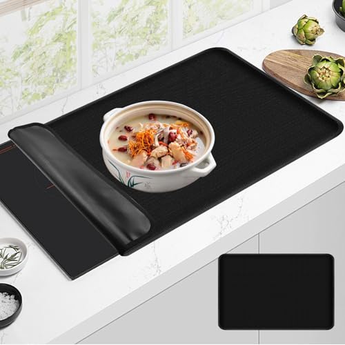 OMJMYY 52x80cm Protection Plaque Induction, Protège Plaque Induction Silicone Résiste à 300°C, Protection Plaque de Cuisson Cooktop Anti Rayures Non Slip...