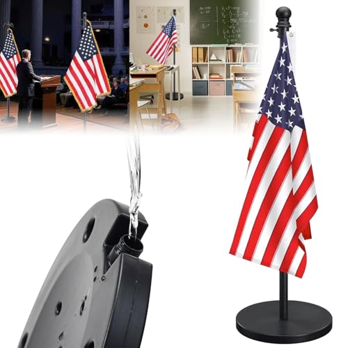 Indoor Flag Pole and Stand 6-8FT Adjustable Heavy Duty Metal Flag Pole with Base 1Black Flag Pole for American Flag 3x5 Portable Indoor Flag Stand for Office School Events Church