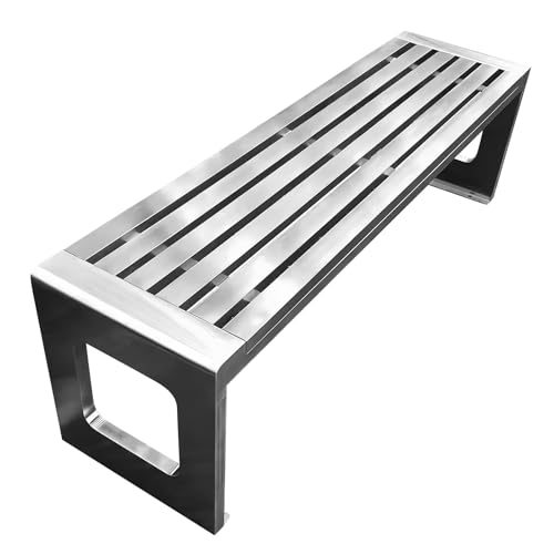 Banc de jardin 1,2 M en métal, l'assise durable et sans entretien pour parc