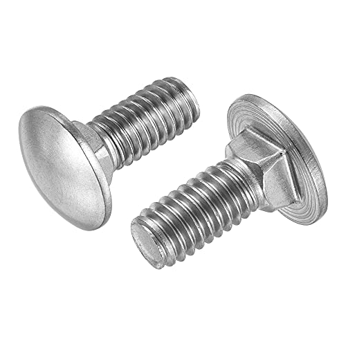 Image of uxcell 5 /16-18x3 /4 Carriage Bolt Round Head Square Neck 304 Stainless Steel 10pcs