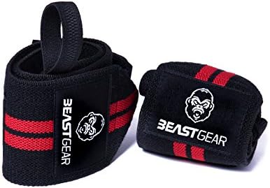 Beast Gear Wrist Wraps – Heavy Duty Professional Standard Weight Lifting Wrist Wraps.