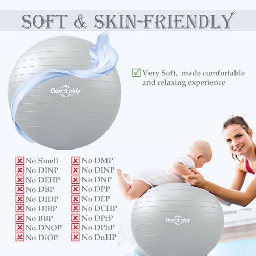 Image of Soft Exercise Ball, Pilates Yoga Ball Chair, Workout Equipment with Pump