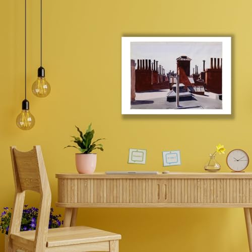 Edward Hopper Roofs In Washington Square impression mate nostalgie - 2