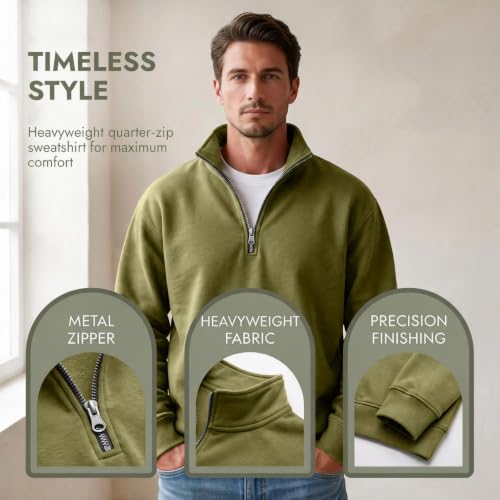 Fleece Sweatshirt Men Comfy Quarter Zip 1/4 Zip Pullover Sweat Shirts - image 8