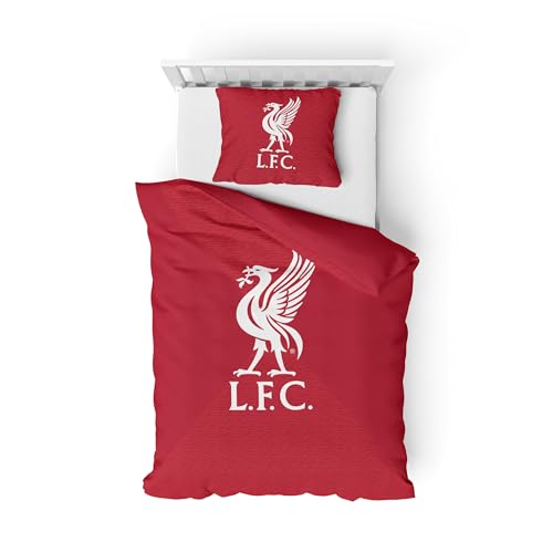 FOCO Officially Licensed Football Essential Single Duvet & Pillowcase Bedding Set (Liverpool FC)