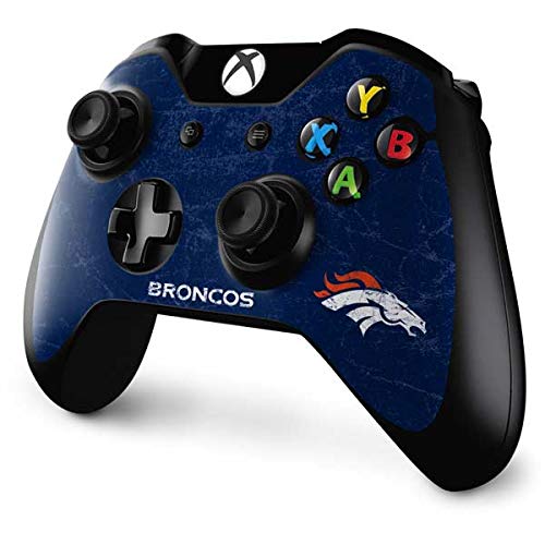 Skinit Decal Gaming Skin Compatible with Xbox One Controller - Officially Licensed NFL Denver Broncos - Distressed Design