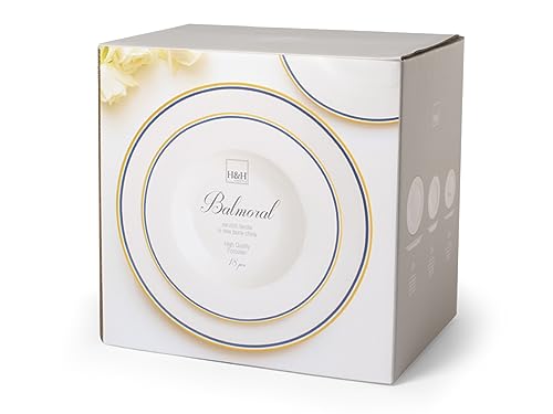 Assiettes New Bone China service de table 18 pièces blanc Balmoral - 5