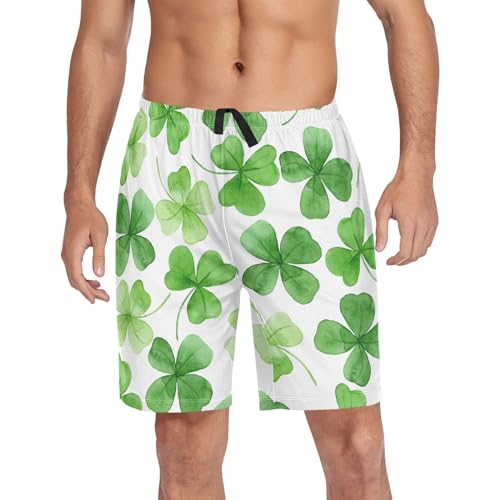 Patricks Four-leaf Clovers Mens Pajama Shorts Men's Pajama Bottoms Soft Sleepwear S2