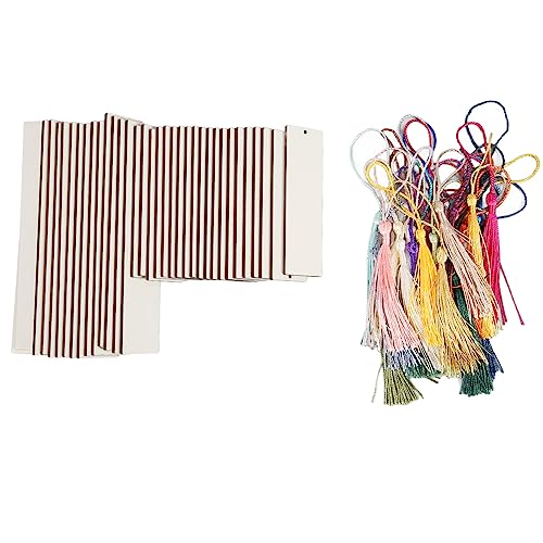 ���ؗp�̋󔒂̖ؐ��u�b�N�}�[�N 35 �Z�b�g�A�^�b�Z���t�� DIY �N���t�g�u�b�N�}�[�N�A��`���p�� 2 �T�C�Y�̌����̕������x�{�[�h�u�b�N�}�[�N�A�M�t�g���x���A�E�B�b�V���J�[�h