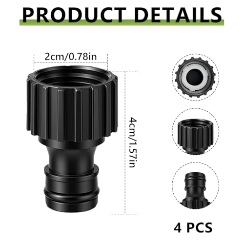 Image of HASTHIP 4Pcs Garden Hose Connector, 1 /2 inch Quick Connect Fitting, Universal Hose Quick Release Adapter for 1 /2 Inch Hose Pipe, Water Hose Connector for Lawn, Garden, and Outdoor Irrigation