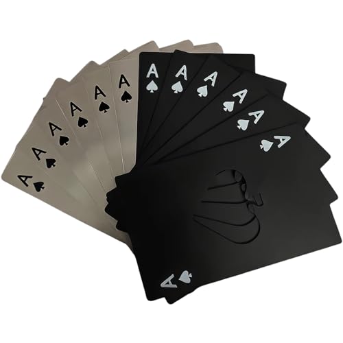 12PCS Poker Card Bottle Openers Stainless Steel Credit Card Size Beer Bottle Opener Poker Themed Bottle Can Cap Openers