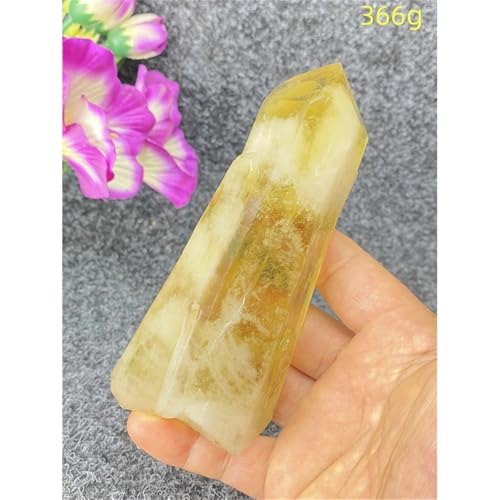 Cristal Amarillo Natural de 366g con Soporte para Collar y Decoración 3