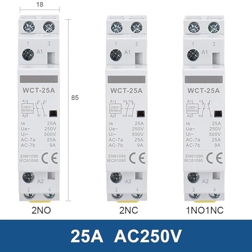 Contactor de CA doméstico WCT 25A 63A disyuntor riel DIN 2NO 2NC 2