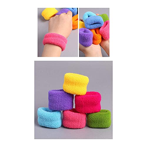 12 Pack Terry Cloth Cotton Elastic Stretchy Fuzzy Wide Thick Hair Ties Scrunchies Ties Ring Loop No Crease Seamless Hair Rubber Band Ponytail Holder Hair Accessories For Women Girl #TOP5