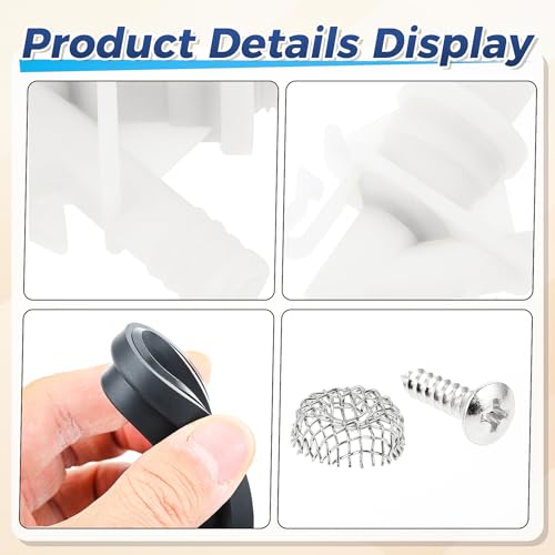 Image of 2 Sets 385311641 RV Toilet Water Valve Kit and 2 Pcs 385311658 RV Toilet Ball Seal Compatible with 300 310 320 Series Toilets Fit for Pedal Flush Toilet and Sealand Marine Toilet