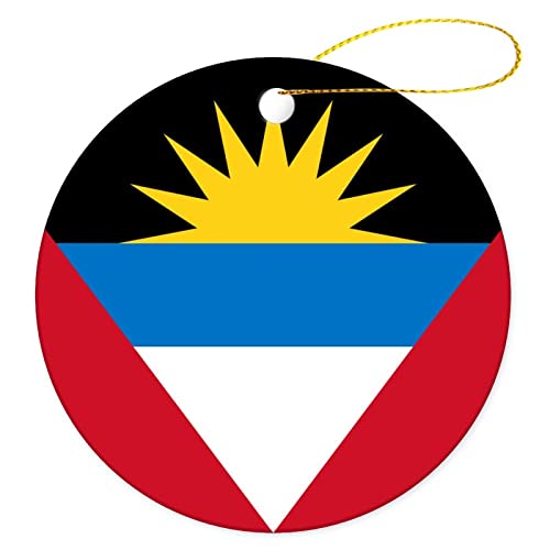 Antigua And Barbuda Flag Christmas Ornament City Country Travel Souvenir Collection Crafts Porcelain 3 Inch Hanging Tree Decoration, Funny Commemorative Xmas Ornaments & Gift #TOP25