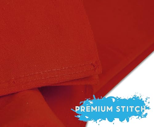 ZUPERIA Lona de Protección Roja (10' x 12' pies - Paquete de 2) - Lona de Lona Pura para Pintura, Cortinas y Protección de Suelos, Lavable y Reutilizable, Cubierta de Pintura Tejida Ajustada para Uso Multipropósito miniatura 6