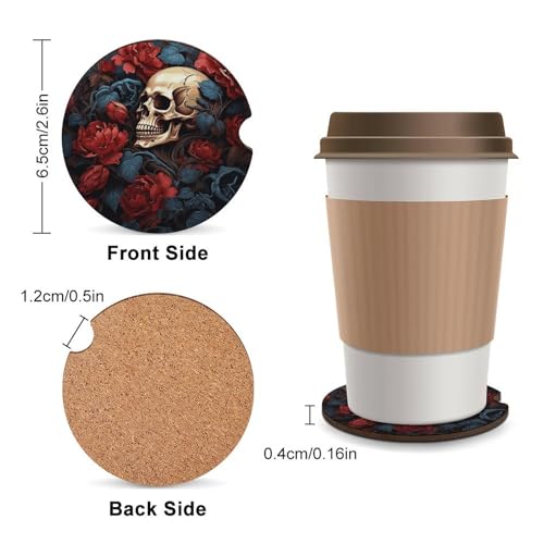 Portavasos para autos con diseño de calavera, 2 unidades miniatura 2