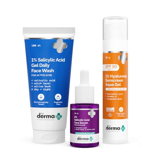 The Derma Co Anti Acne Skincare Routine Kit For All Skin 1% Salic...
