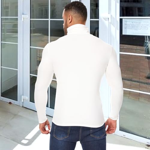 MISS MOLY Men's Turtle Neck Shirts Long Sleeve Tees Slim Fit Tshirt Turtleneck Undershirt Lightweight Pullover Top3