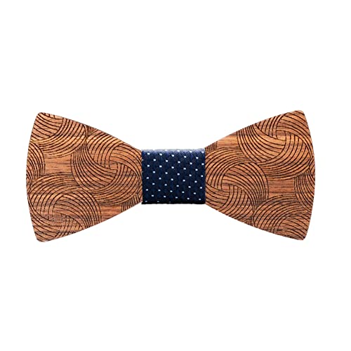 Mr.Van Noeud Papillon en Bois, Mode Classique Hommes Réglable Mariage De Smoking Cravate Noeud Papillon (Bleu)