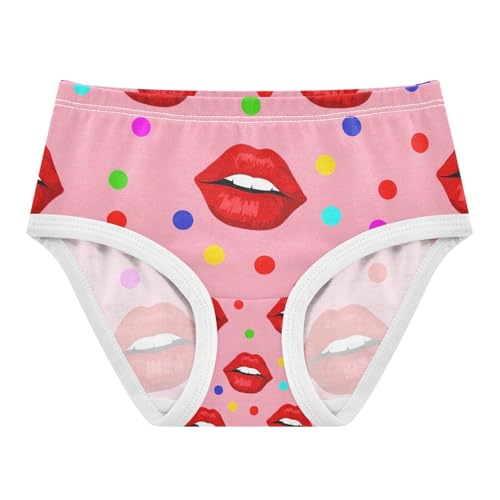 Red Lips Colorful Polka Dots Toddler Girls's Underwear 2T 202c1350