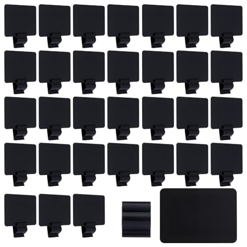 OLYCRAFT 50 Packung Schüssel Schilderklammern Schwarzer Kunststoff Etikettenhalter Für tabletts Brett Set Wiederverwendbare Etikettenklammer Preisschildhalter Etikett Für Tassen Schüsseln