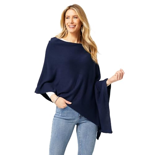 Coco + Carmen Women’s Versatile Lightweight Poncho Shawl Wrap | Wear Multiple Ways | 15 Colors | Fashionable Clothing Accessory | OSFM