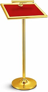CCNOS Golden Brass Podium /Dias /Lecture stand with Mic holder For Church | School | Seminar | SPEECHES | H3.8ftx 1.5ftWx2...