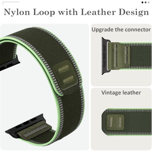Image of MRAIN-H Nylon Leather Design Compatible with Apple Watch Bands for Men Women Ultra 3 2 1 Series 11 10 9 8 7 6 5 4 SE 3 2, Soft Stretchy Sport Band for iWatch 49mm 46mm 45mm 44mm