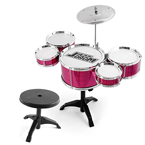 Morningtime Tambores Instrumentos Musicales para niños Batería de Juguete con 2 Baquetas y taburetes Tambores para niños Regalo para niños pequeños, Adolescentes, niños, niñas