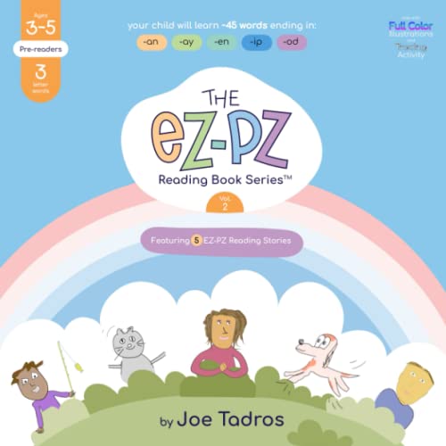  EZ-PZ Reading Book Series: Volume 2: Ages 3-6, Pre-Readers (3-letter CVC Words), Early Reader Book for Preschool, Kindergarten, and Early Elementary