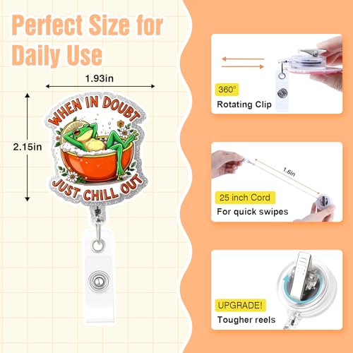 50% Off Funny Frog Badge Holder with Retractable Clip - Image 3