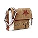 CLA Upcycled Canvas Star Crossbody Bag, Upcycled Canvas & Cowhide Crossbody Bag, Upcycled Canvas & Cowhide Leather Crossbody Bag for Women, Canvas Crossbody Bags for Women