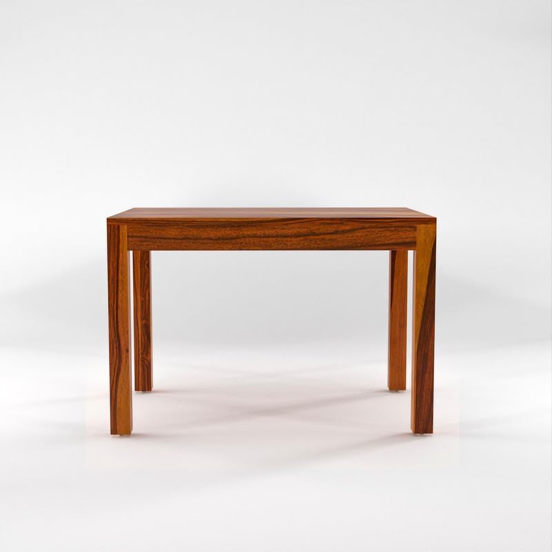 Image of Solid Sheesham Wood Dining Room Sets 4 Seater Dining Table with 3 Chairs & 1 Bench for Dining Room, Living Room, Kitchen, Hotel, Restaurant, Cafeteria (Standard, Honey Finish) (Honey Finish)