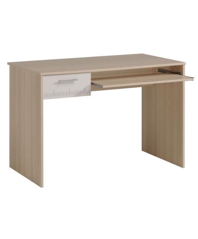 Générique CHARLEMAGNE Chambre Enfant Complete - Tete de lit + lit + Commode + Armoire + Bureau - Contemporain - Décor Acacia Clair et b…
